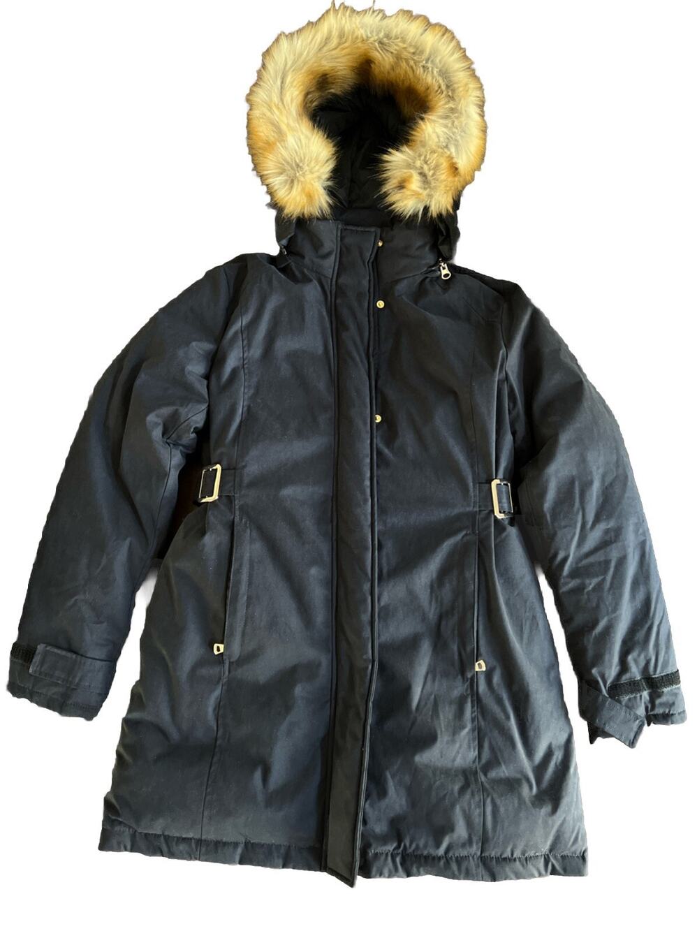 Spire Waterproof Parka Jacket Womens Medium M Black Faux Fur Hood Winter Coat